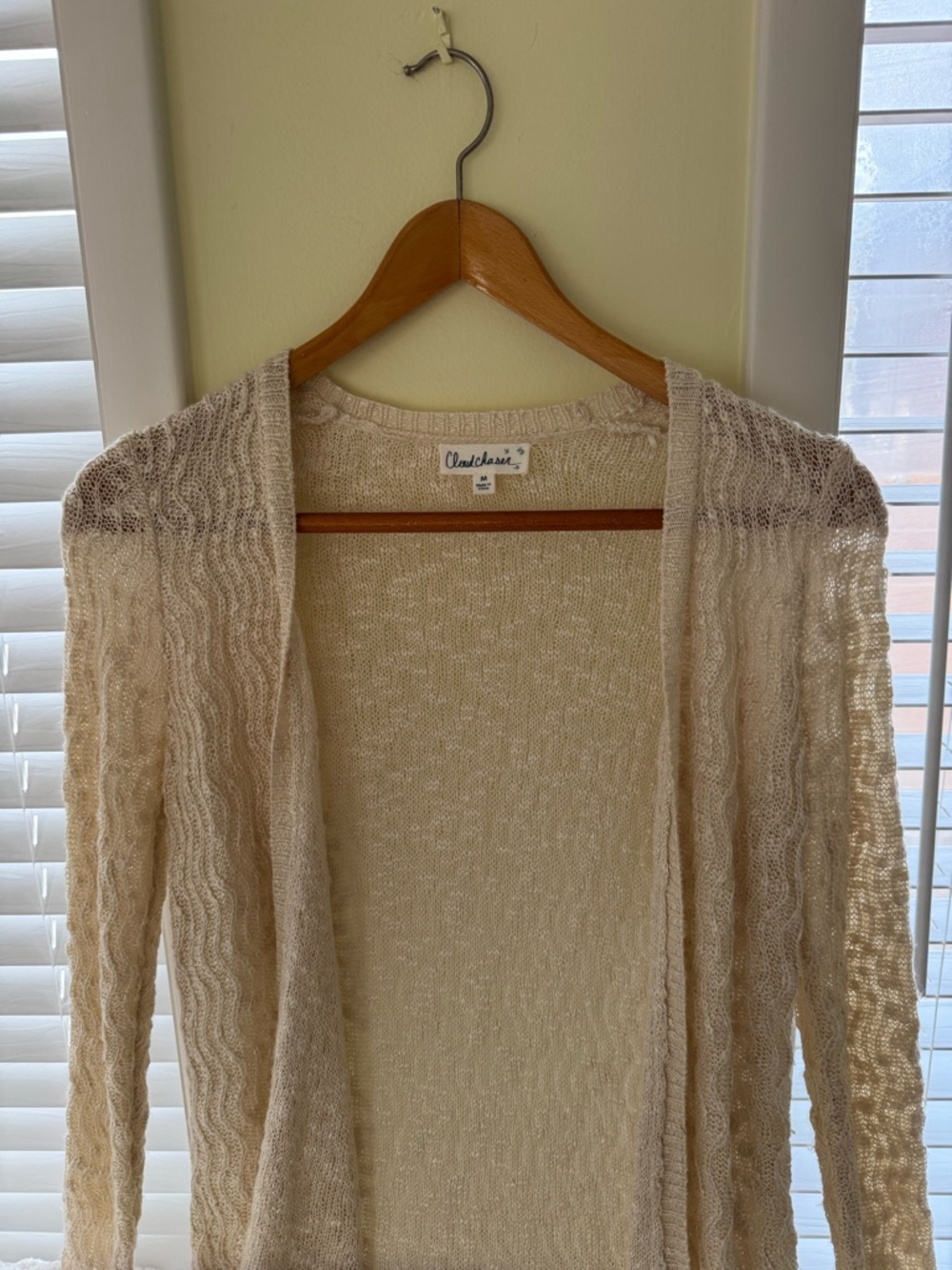 Cloud Chaser Open-Front Cream Knit Cardigan